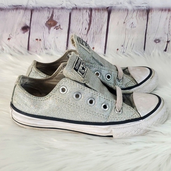 Converse All-Star Chuck Taylor Low Top   Classic Sparkle Glitter Sneakers Sz 12 - Picture 6 of 16